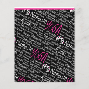 Elegant svart och rosa Yoga Yogi Asanas Design Flygblad