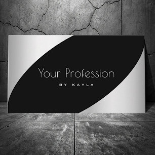 Elegant, svart och Silver med öppettider Visitkort