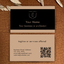 Elegant svart och tan logo QR-kod professionell
