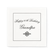 Elegant svart och vit 90-årsdagspapper