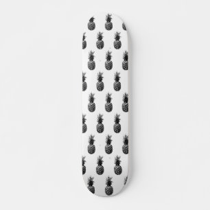 Elegant svart och vit ananas mini skateboard bräda 18,5 cm