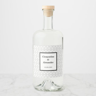 Elegant svart och vit Art Deco-stil Spritflaskor Etikett