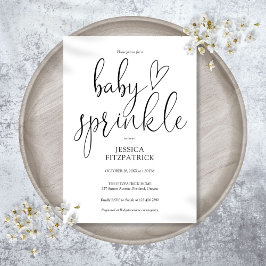 Elegant svart och vit baby sprinkle shower inbjudningar
