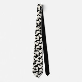 Elegant svart och vit blommig mönster slips