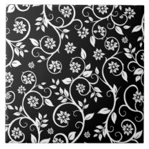 Elegant svart och vit blomsterdesign