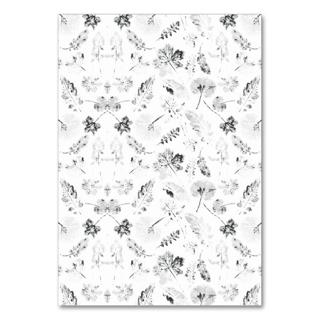 Elegant svart och vit blomsterdesign som visar d bordsnummer (Framsidan)