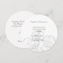 Elegant svart och vit blomsterlinjekonst rund