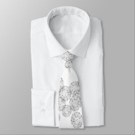 Elegant svart och vit boho chic tusenskönemönster slips