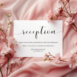 Elegant svart och vit bröllopsmottagning kort