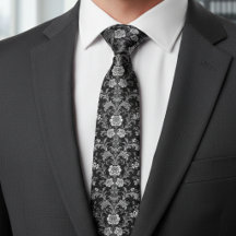 Elegant svart och vit damask - Vintage barock