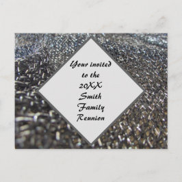 Elegant svart och vit familjeåterträffsinbjudan vykort