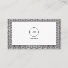 Elegant svart och vit folkflorala sömlösa mönster visitkort