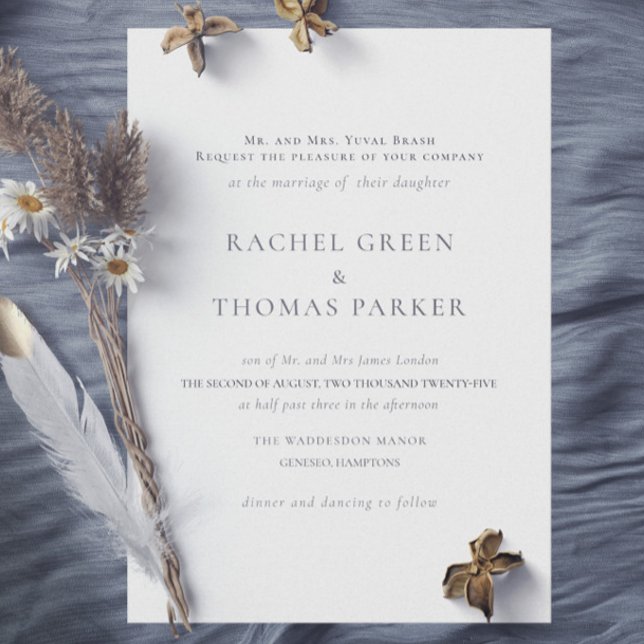 Elegant, svart och vit formgivning, Monogram Bröll Inbjudningar (Elegant Black & White Formal Wedding Invitation)