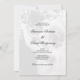 Elegant svart och vit fotomodern bröllops- inbjudningar