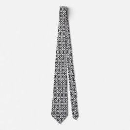 Elegant svart och vit geometrisk mönster slips