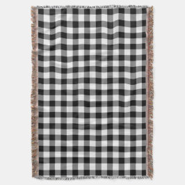 Elegant svart och vit gingham-rutigt mönster filt