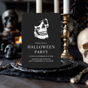 Elegant, svart och vit Halloween fest Julkort