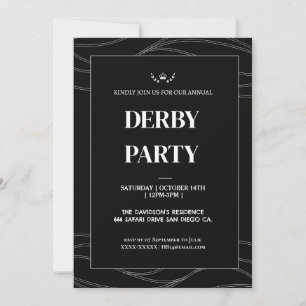 Elegant svart och vit inbjudan till Kentucky Derby