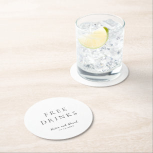 Elegant svart och vit klassisk bröllop underlägg papper rund