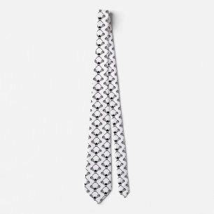 Elegant svart och vit Lacrosse sticks Mönster Slips