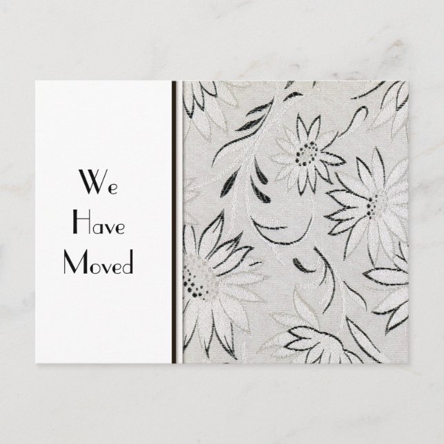 Elegant svart och vit mall för adressändring (Framsida)