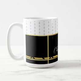 Elegant svart och vit med Guld Kaffemugg