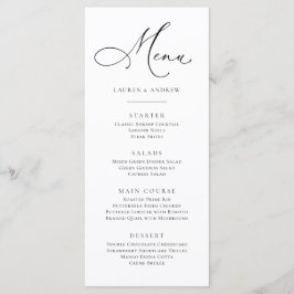 Elegant, svart och vit, minimalistisk meny