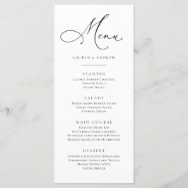 Elegant, svart och vit, minimalistisk meny