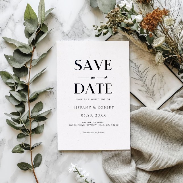 Elegant - svart och vit minimalistisk modern enkel inbjudningar (Skapare uppladdad)