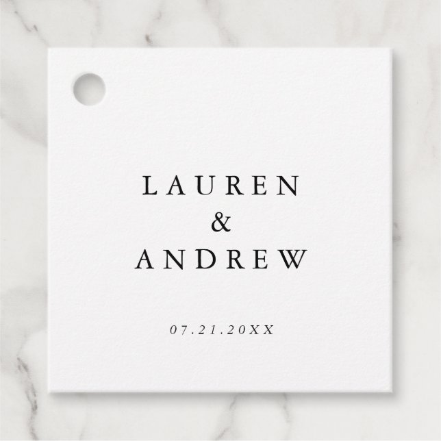 Elegant, svart och vit, modern, klassisk, minimali gåvor etiketter (Framsida)
