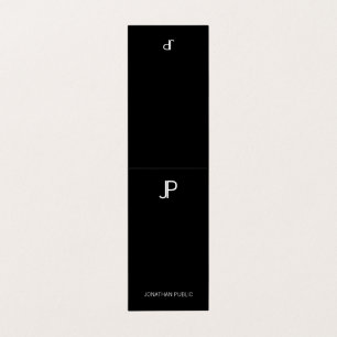 Elegant, svart och vit modern monogram enkel visitkort