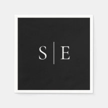 Elegant Svart Och Vit Monogram Minimalistisk