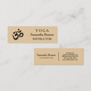 Elegant Svart och vit OM-symbol Yoga-instruktor Mini Visitkort