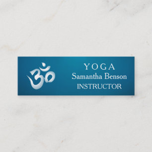 Elegant Svart och vit OM-symbol Yoga-instruktor Mini Visitkort