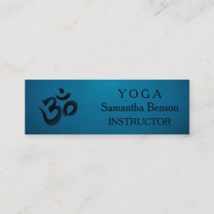 Elegant Svart och vit OM-symbol Yoga-instruktor Mini Visitkort