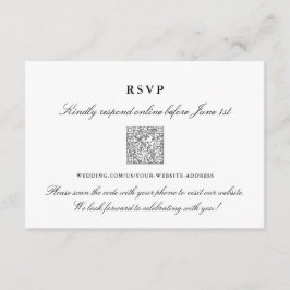 Elegant svart och vit online RSVP QR-kod Tilläggskort