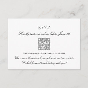 Elegant svart och vit online RSVP QR-kod Tilläggskort