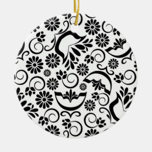 Elegant svart och vit Ornament