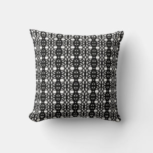 Elegant svart och vit oval geometrisk mönster kudde