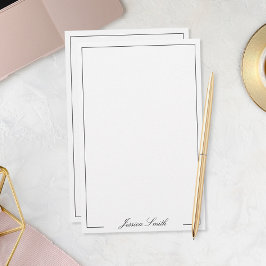 Elegant svart och vit skriptmonogram brevpapper