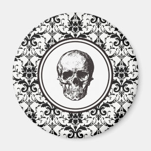Elegant, svart och vit skullskada magnet