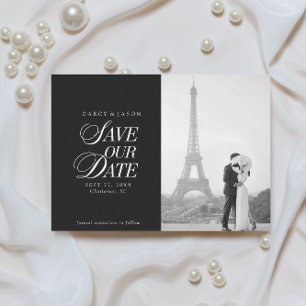 Elegant svart och vit snygg Save the Date-kort Spara Datumet