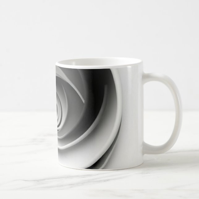 Elegant svart och vit spiral abstrakt design kaffemugg (Höger)