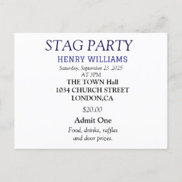 Elegant svart och vit svensexepartaj invitation vykort