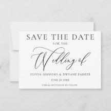 Elegant, svart och vit, tidslös modern Bröllop