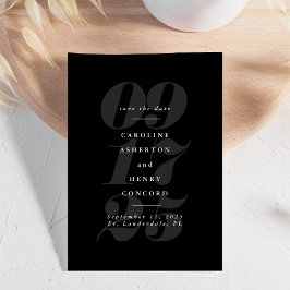 Elegant svart och vit trendig djärv save the date spara datumet