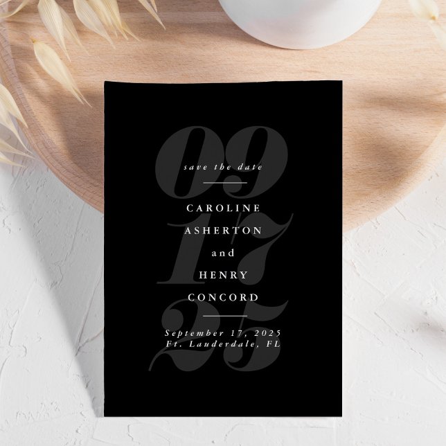 Elegant svart och vit trendig djärv spara datum spara datumet (Skapare uppladdad)