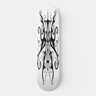 Elegant svart och vit tribal mask abstrakt mini skateboard bräda 18,5 cm