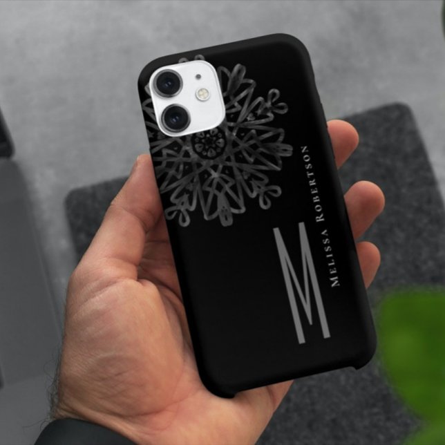 Elegant svart och vit utsmyckad monogram (Skapare uppladdad)