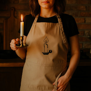 Elegant svart och vit vintage brinnande ljus förkläde